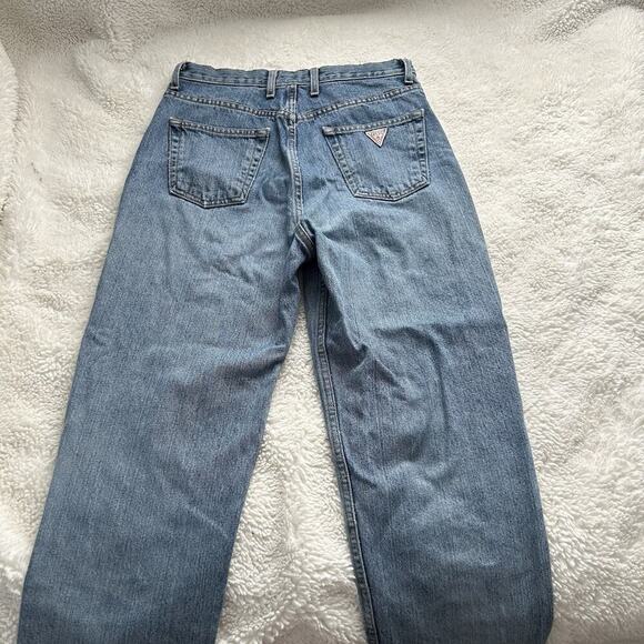 Vintage 90's Guess Jeans Style 1050 High Rise Tapered Leg Blue Classic Jeans 31 - Picture 3 of 10